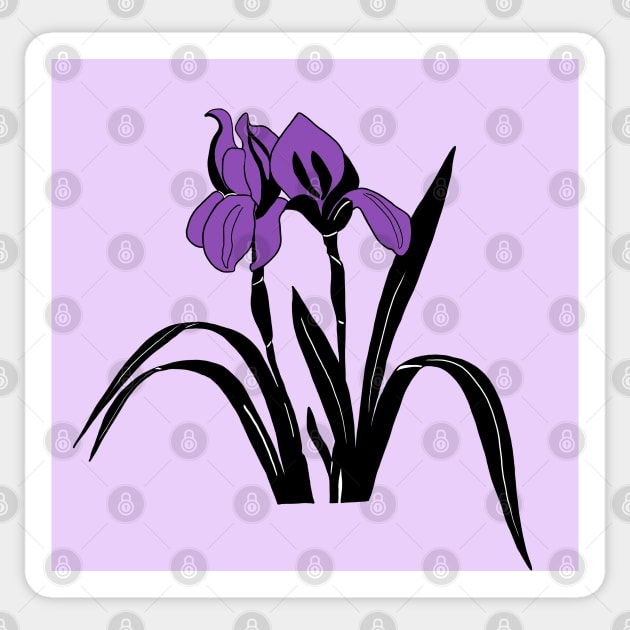 Purple Iris Flower Sticker by bloomingviolets